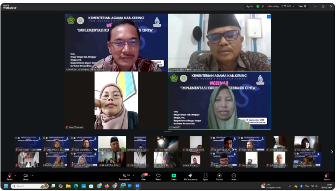 PGMI Kerinci Gelar Webinar, Kakan Kemenag Kerinci Ajak Guru Madrasah Tingkatkan Kompetensi serta Pen
