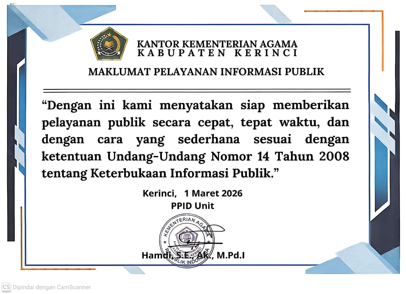 Maklumat Pelayanan